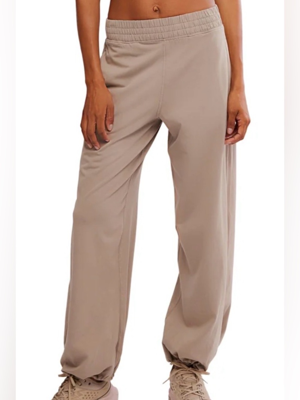 FP Movement by Free People Relaxed Wide-Leg Joggers in Taupe